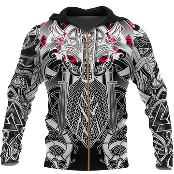 Viking Zip Hoodie - Odin Eternal Flame RLT12