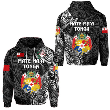 Tonga Hoodie Coat Of Arms Simple Vibes Black LT8