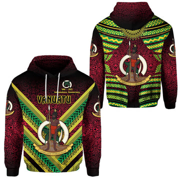 Vanuatu Special Independence Anniversary Hoodie Creative Style Gradient Red LT8