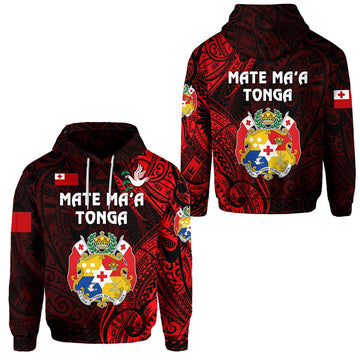 Tonga Hoodie Coat Of Arms Simple Vibes Red LT8