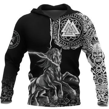 Viking Zip Hoodie - Sleipnir Odin RLT12