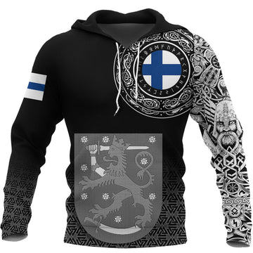 Viking Hoodie Finland Coat Of Arms RLT12
