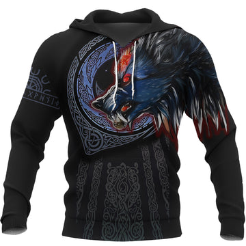 Viking Hoodie Viking Fenrir Wolf 3D RLT12