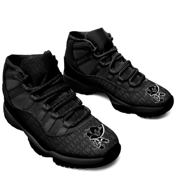 Viking Shoes - Viking Raven and Triple Horn Odin Runes Sneakers J.11 RLT12