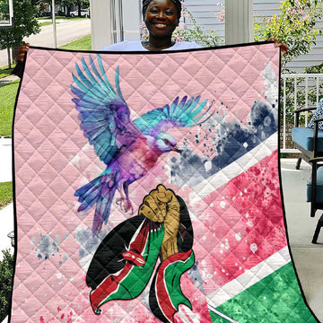 Kenya Independence Day Quilt with Lilac Breasted Roller - Unique Version LT01
