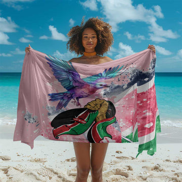 Kenya Independence Day Sarong with Lilac Breasted Roller - Unique Version LT01