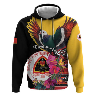Personalized Timor-Leste Hoodie Timor Imperial Pigeon Hibiscus LT01
