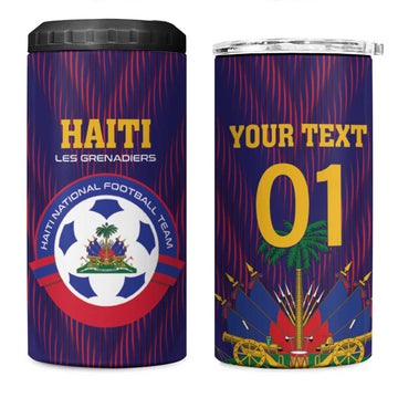 Custom Afro Haiti Football 4 in 1 Can Cooler Tumbler Come On Les Grenadiers LT01
