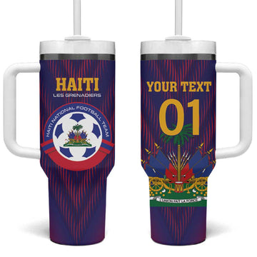 Custom Afro Haiti Football Tumbler With Handle Come On Les Grenadiers LT01
