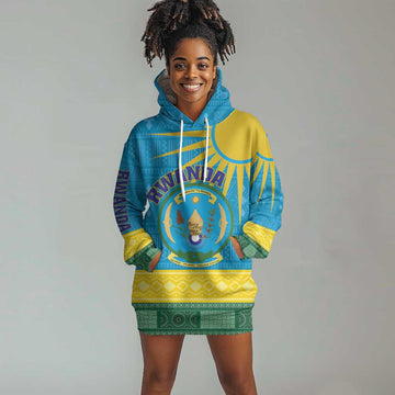 Personalized Rwanda Hoodie Dress Coat of Arms With African Pattern LT01