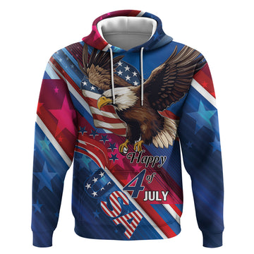 Personalized USA Independence Day 2024 Hoodie United States Eagle LT01