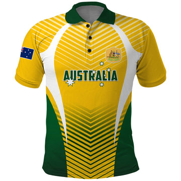 Personalised Australia Soccer Polo Shirt Matildas Sporty Yellow Version LT01