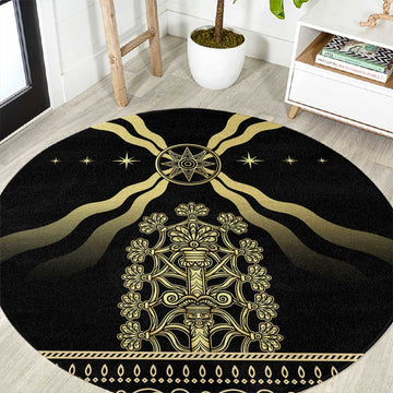 Assyria Empire Round Carpet Assyrian Mythological Spirit LT01