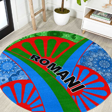 International Romani Day 2024 Round Carpet Gypsy Pattern Tribal LT01