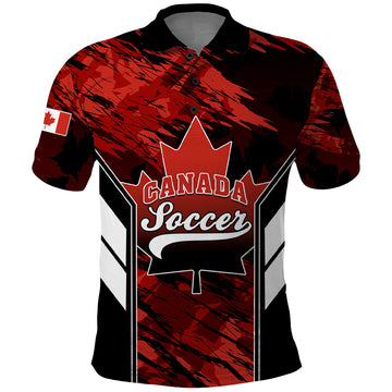Canada Soccer Polo Shirt Canadian Maple Sporty Style LT01