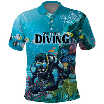 Personalized Scuba Diving Polo Shirt Explore The Depths Discover Yourself LT01