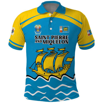 Personalized Saint Pierre and Miquelon Polo Shirt A Mare Labor LT01