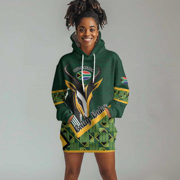 Custom Rugby South Africa Hoodie Dress Baby Boks Go Champions LT01