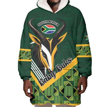 Custom Rugby South Africa Wearable Blanket Hoodie Baby Boks Go Champions LT01