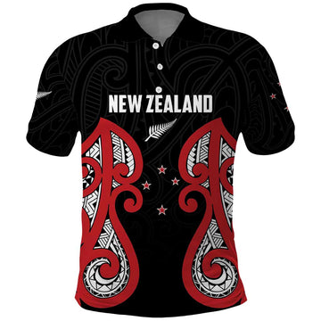 Custom Rugby New Zealand Polo Shirt Baby Black Go Champions LT01