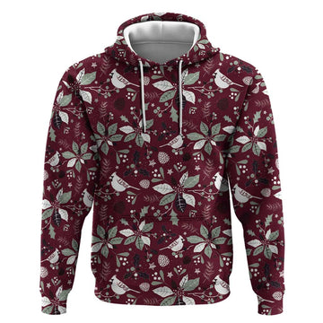 Cardinal Christmas Wine Red Hoodie Xmas Pattern LT01