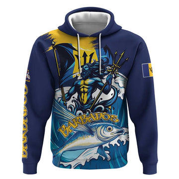 Personalized Barbados God Of The Sea Hoodie Bajan Flying Fish Special Version LT01