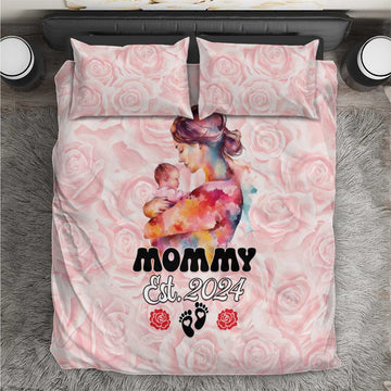 Happy Mother Day Bedding Set Mommy Est 2024 LT01