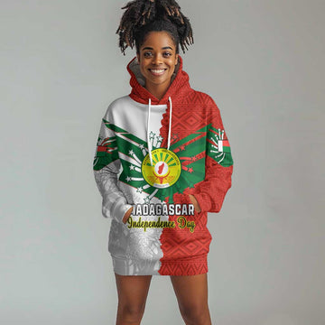 Personalized Madagascar Independence Day Hoodie Dress - 26 June, Baobab Mix African Pattern LT01
