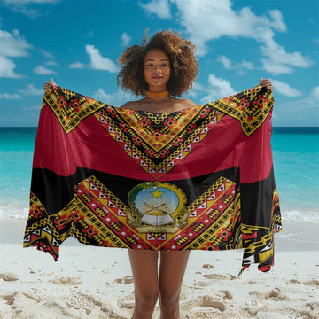 Angola Independence Day Sarong with Coat of Arms and Samakaka Pattern LT01