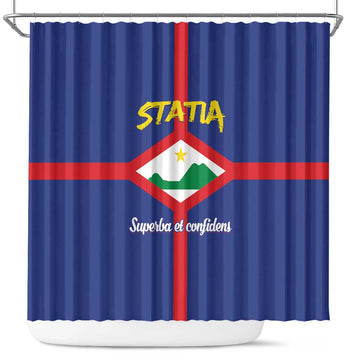 Statia Shower Curtain Sint Eustatius Coat Of Arms LT01