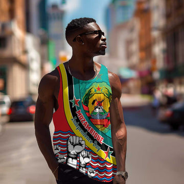 Personalized Mozambique Independence Day Men Tank Top - June 25, Mozambiki Emblem LT01