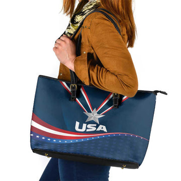 USA Star Medal Leather Tote Bag United States of America Champion LT01