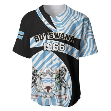 Personalized Botswana Independence Day Baseball Jersey - Lefatshe la Botswana with Zebra Pattern LT01