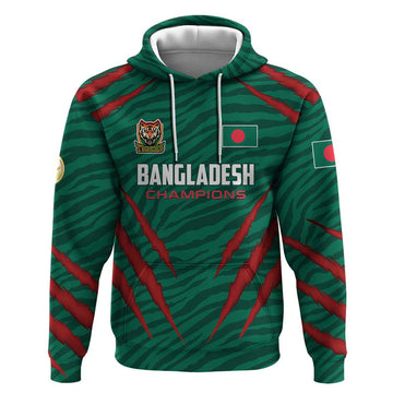 Custom Bangladesh Cricket Hoodie The Tigers Go Champions LT01