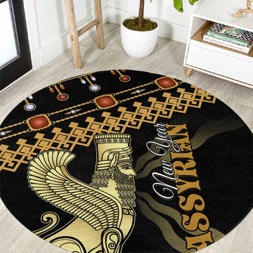 Assyrian New Year Round Carpet Akitu 6774 Kha B Nissan LT01