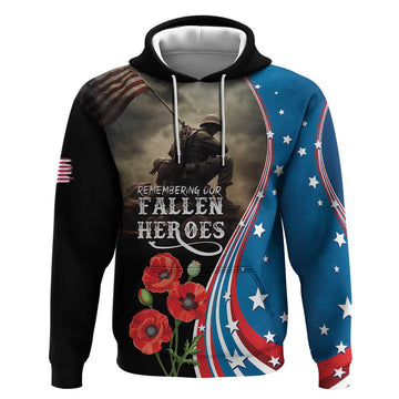 US Memorial Day 2025 Hoodie Remembering Our Fallen Heroes LT01