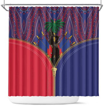 Haiti Heritage Month Shower Curtain Zipper Stylized LT01