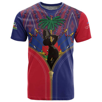 Afro Haiti Heritage Month T shirt Zipper Stylized LT01