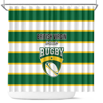 British Virgin Islands Rugby Shower Curtain Team BVI Go Champions LT01