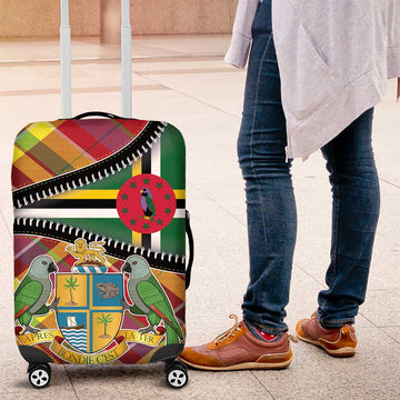 Dominica Creole Day Luggage Cover Madras Pattern Zipper Stylized LT01