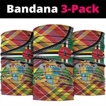 Dominica Creole Day Neck Gaiter Madras Pattern Zipper Stylized LT01