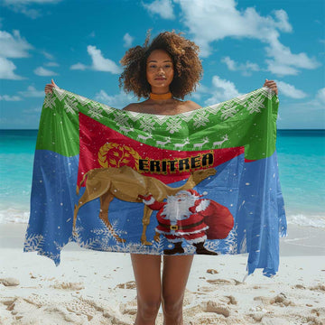 Eritrea Christmas Sarong with Santa Claus and Dromedary Camel LT01