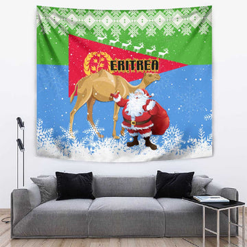 Eritrea Christmas Tapestry with Santa Claus and Dromedary Camel LT01