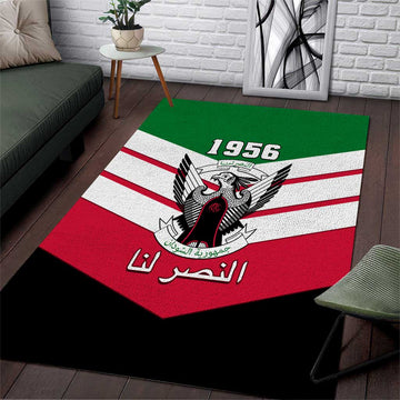 Sudan Independence Day Area Rug with Sudanese Secretary Bird LT01