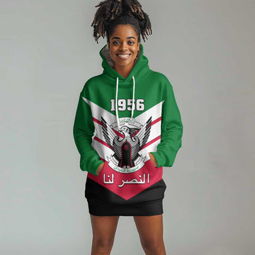 Sudan Independence Day Hoodie Dress with Sudanese Secretary Bird LT01