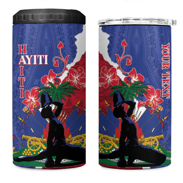 Personalised Afro Haiti Le Marron Inconnu 4 in 1 Can Cooler Tumbler Dashiki Mix Polynesian Pattern LT01