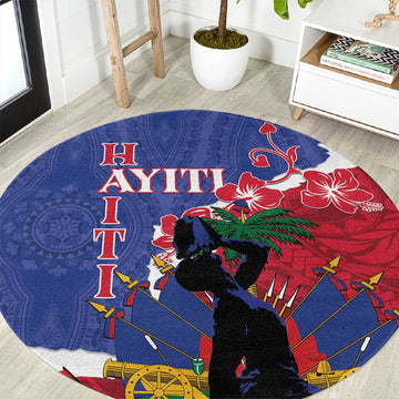 Personalised Afro Haiti Le Marron Inconnu Round Carpet Dashiki Mix Polynesian Pattern LT01