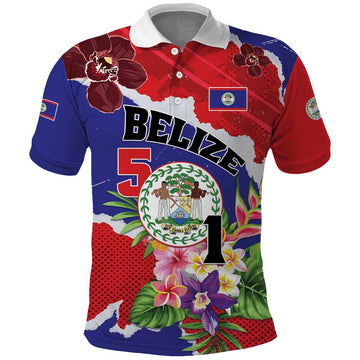Personalised Belize 501 Tropical Black Orchid Polo Shirt Grunge Stylized LT01