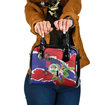 Belize 501 Tropical Black Orchid Shoulder Handbag Grunge Stylized LT01