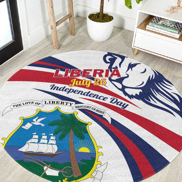 Liberia Independence Day Round Carpet July 26 Lion Coat of Arms LT01